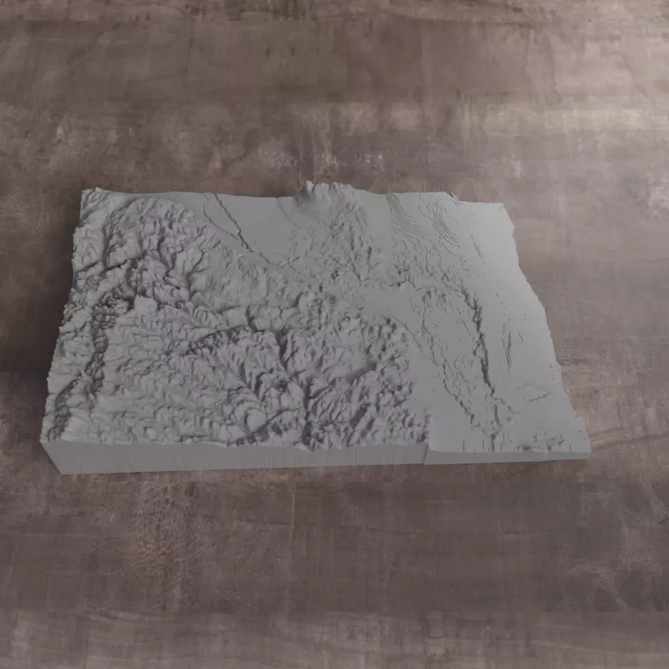 Ready to print North Dakota State 3D model 3D print model