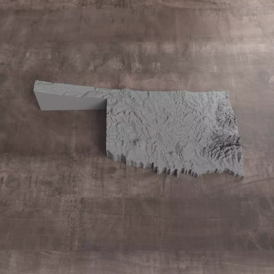 Ready to print Oklahoma State 3D model 3D print model