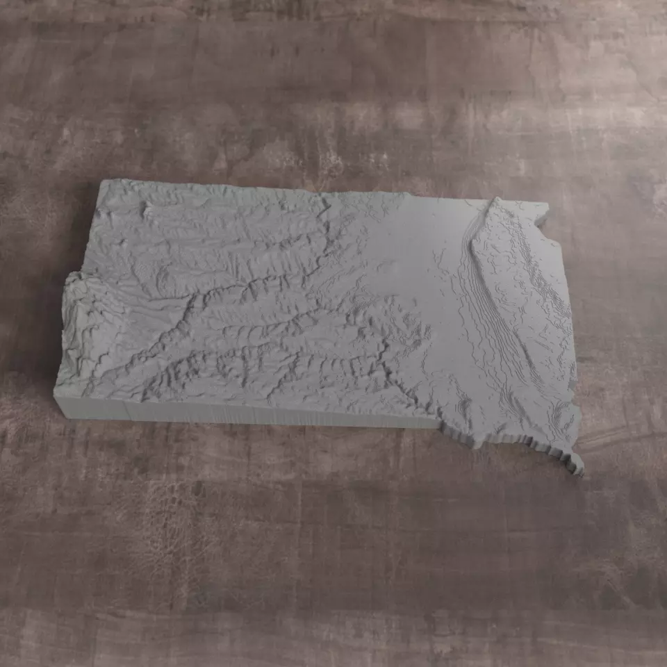 Ready to print South Dakota State 3D model 3D print model