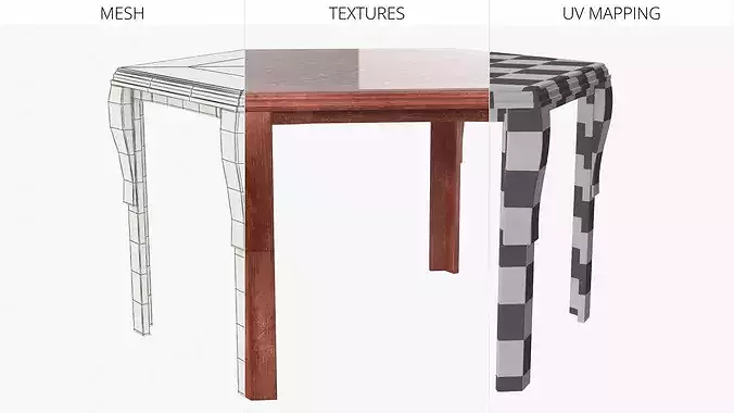 Oriental Dining Table with Carved Top Mahogany 3D model 6