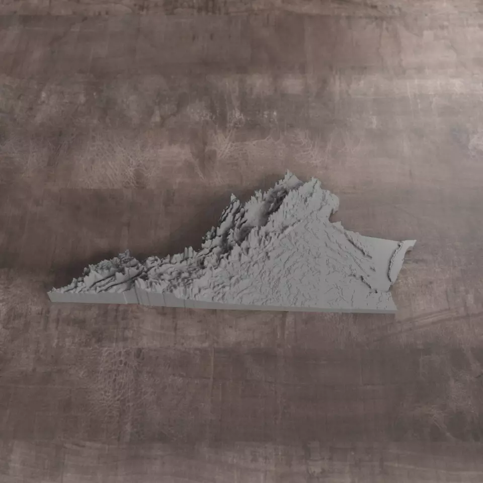Ready to print Virginia State 3D model 3D print model