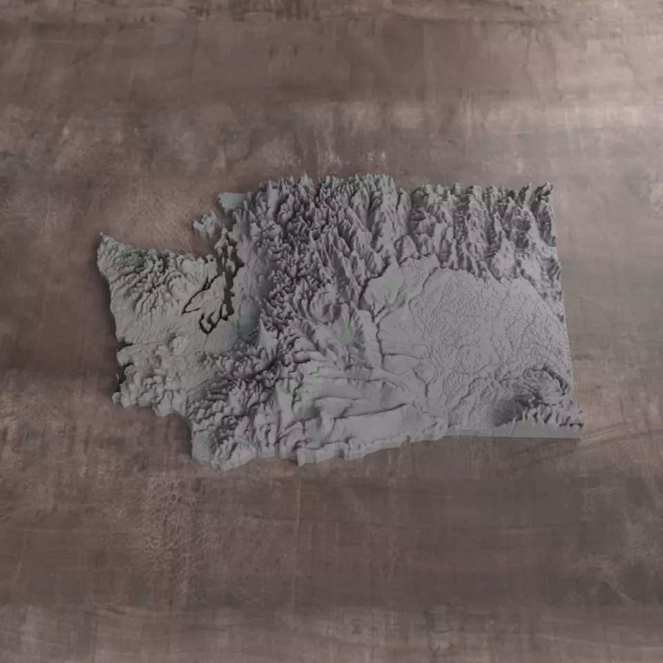 Ready to print Washington State 3D model 3D print model
