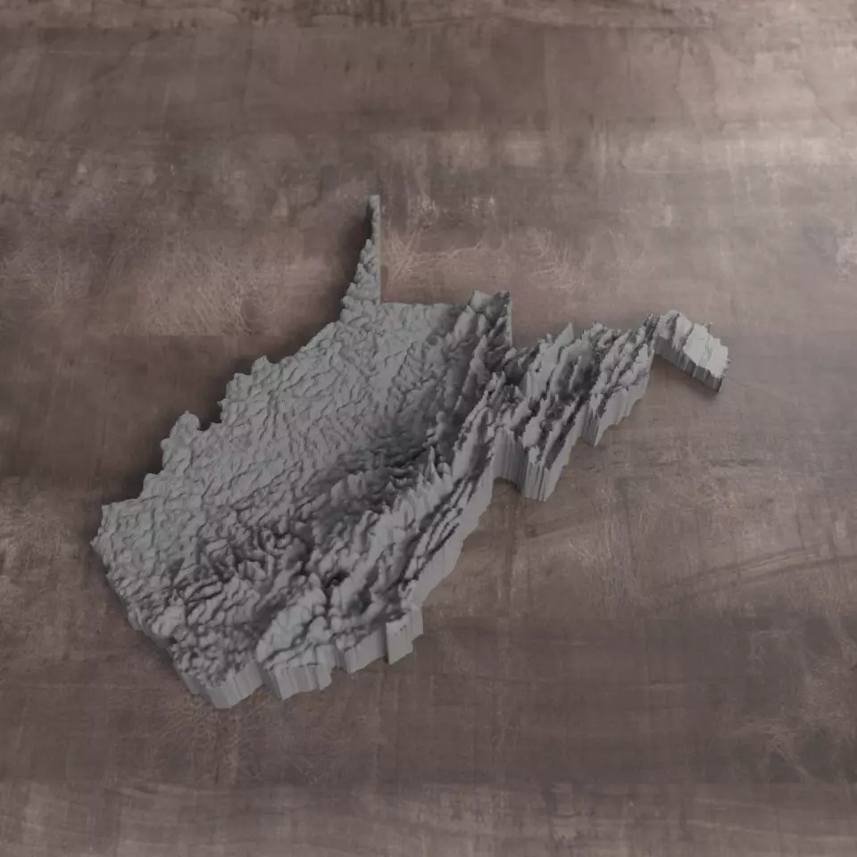 Ready to print West Virginia State 3D model 3D print model