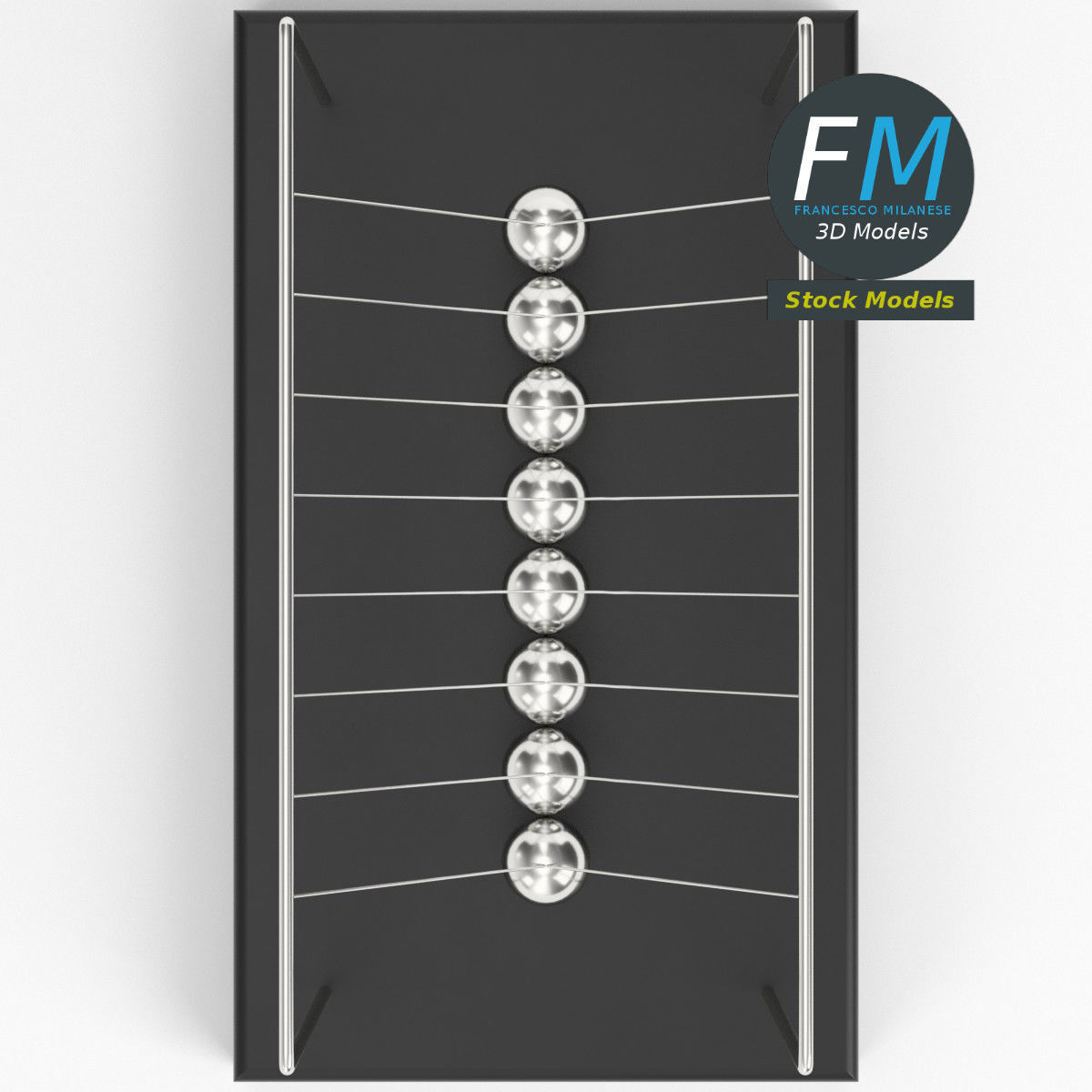 Newton cradle 1 3D model_6