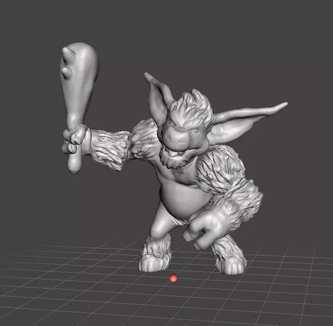 GROMLIN WITH CLUB MINIATURE MODEL FANTASY GAMES RPG DND 3D print model