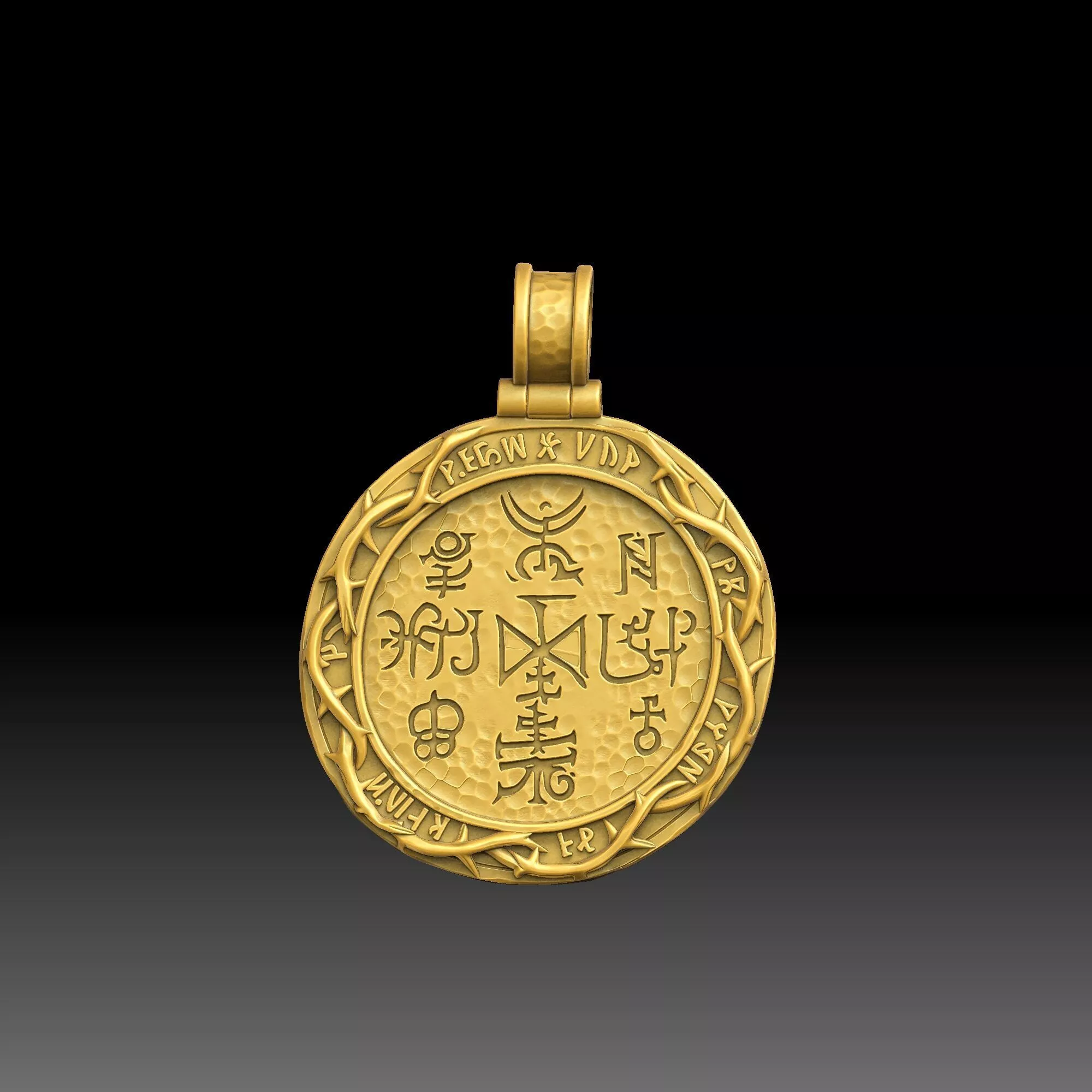 Dark Magic Glyphs - one inch pendant Free 3D print model