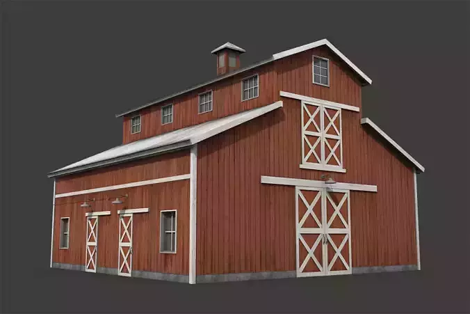 Barn Shed Low-poly 3D model