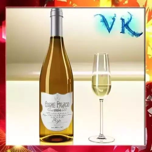 White Wine Bottle and Cup