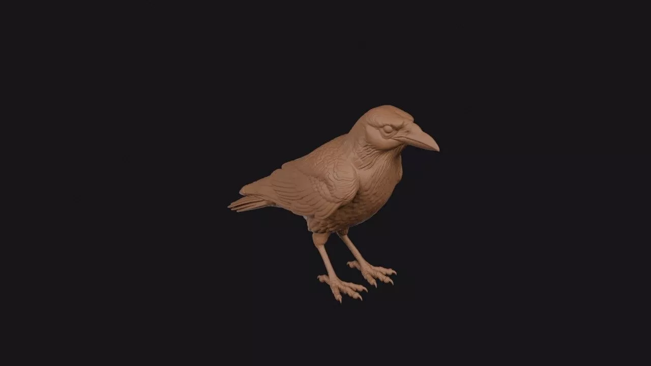 crow 3d model 3D print model