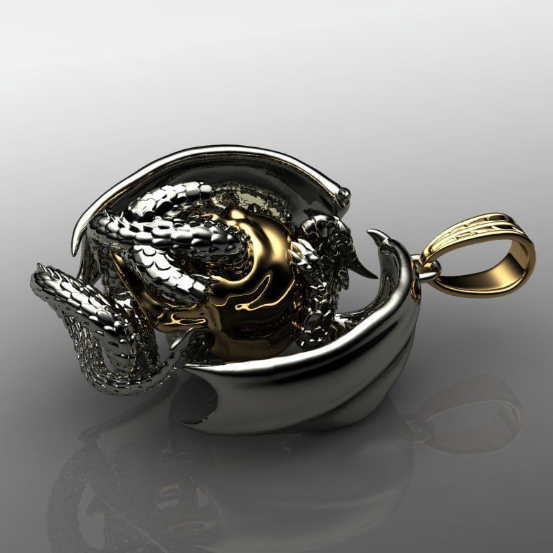 Pendant Dragon 3D print model_3
