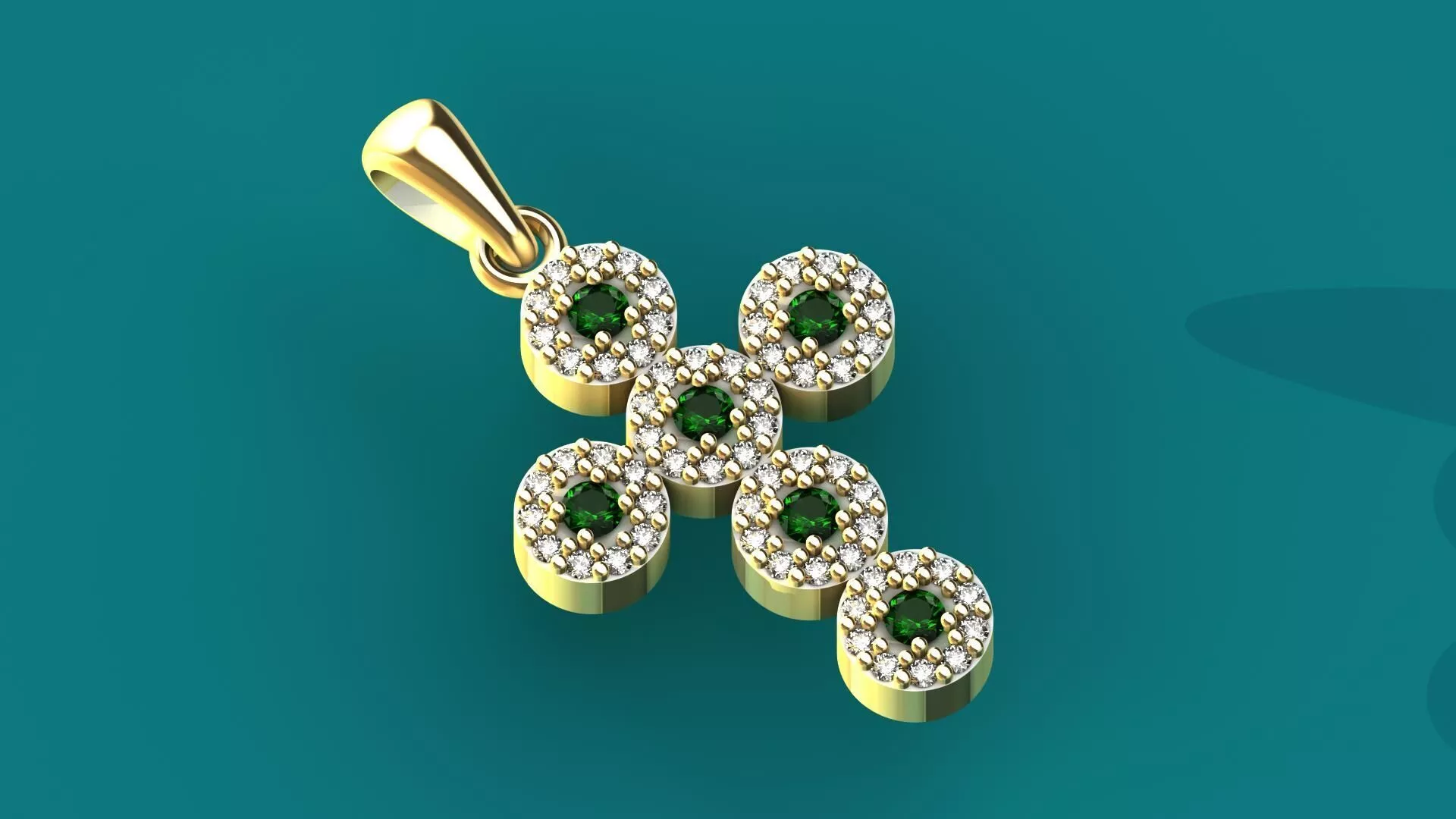 PENDANT CROSS STONES 3D print model