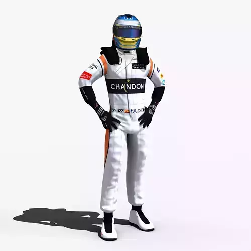Fernando Alonso 2017 Low-poly 3D model