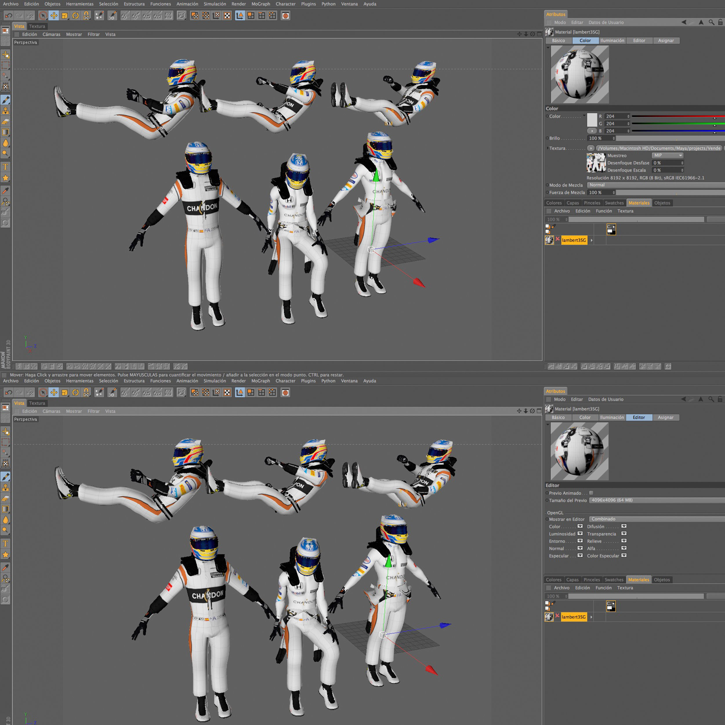 Fernando Alonso 2017 Low-poly 3D model_13