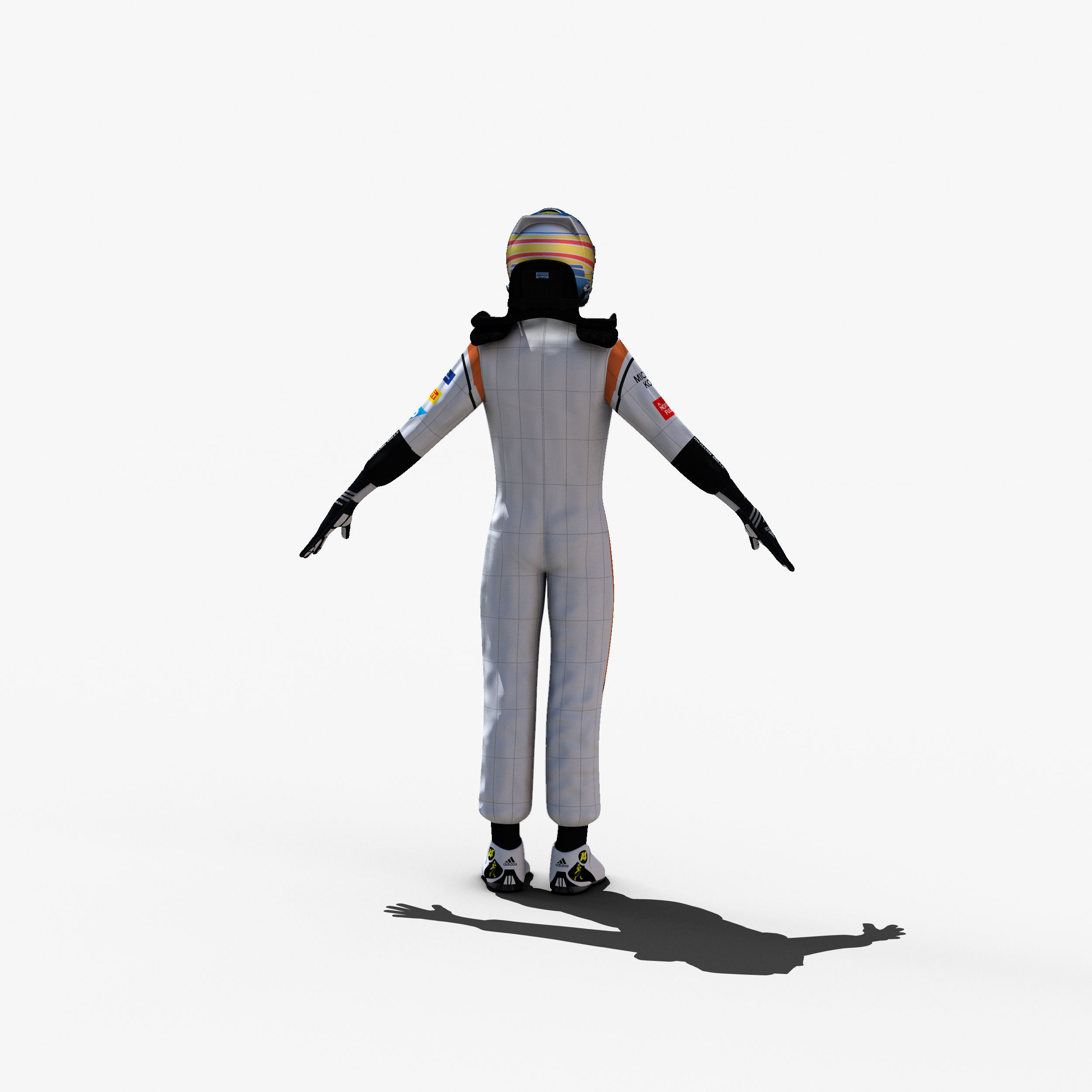 Fernando Alonso 2017 Low-poly 3D model_8