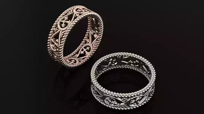 Ring celtic in silver and rose gold 3D print model