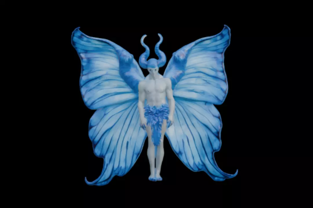Blue Butterfly Demon Free 3D model