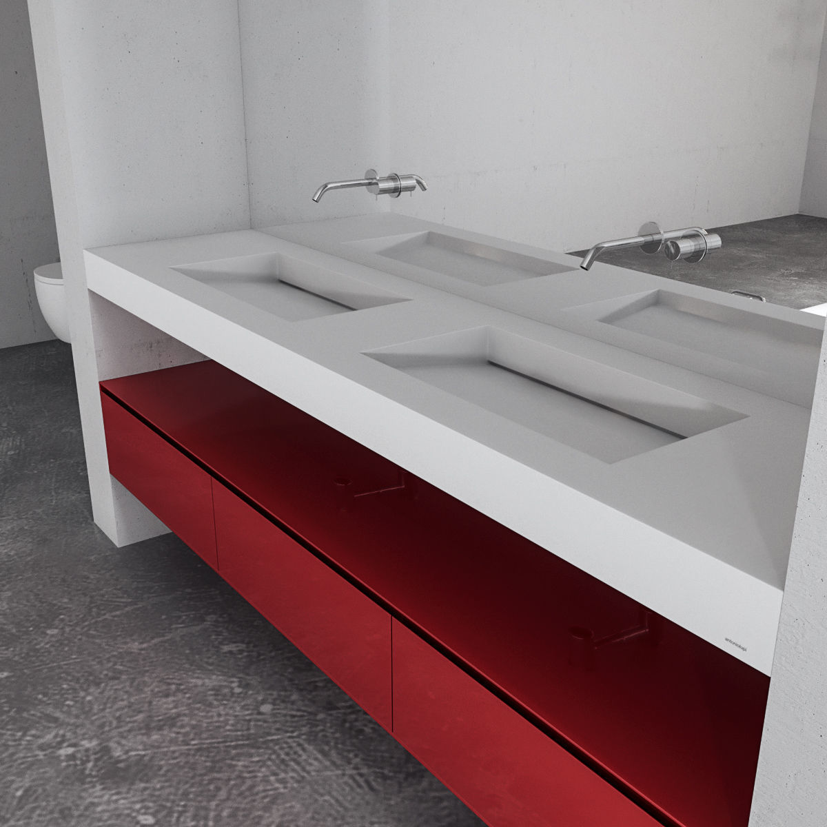 Bathroom furniture set Panta Rel 3 3D model_1