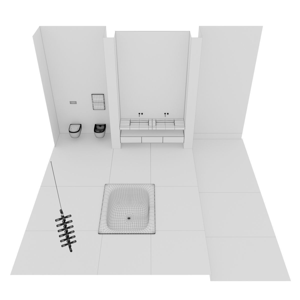 Bathroom furniture set Panta Rel 3 3D model_4