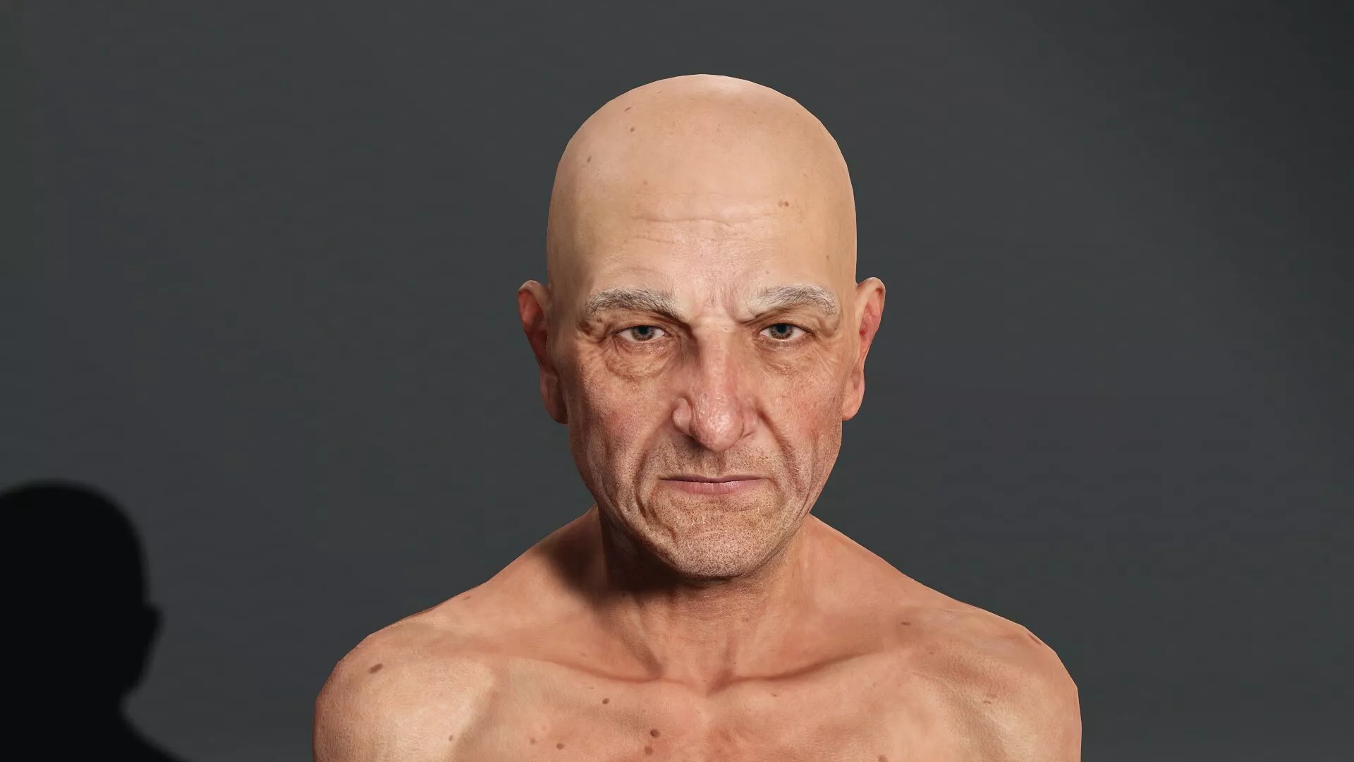 Realistic 3D Old Man High Detail Character Low-poly 3D model Low-poly 3D model