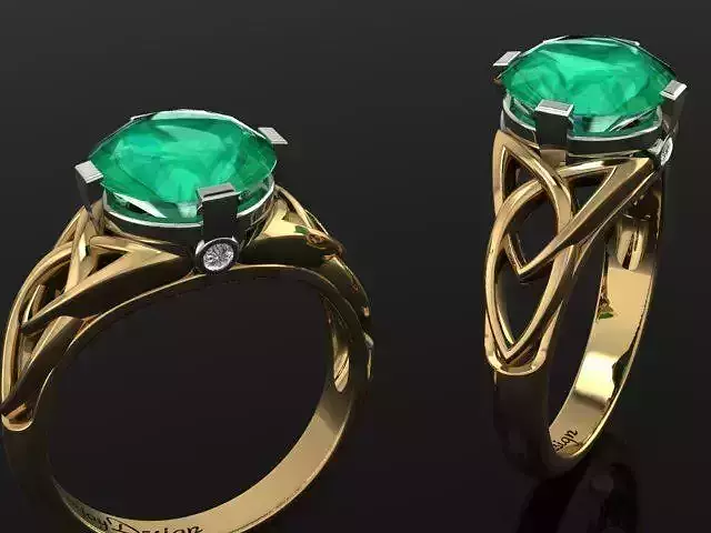 Ring two emerald and diamond rings