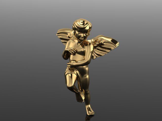 Angel silver 3D print model_2