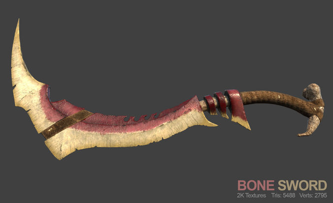 Bone Sword Low-poly 3D model