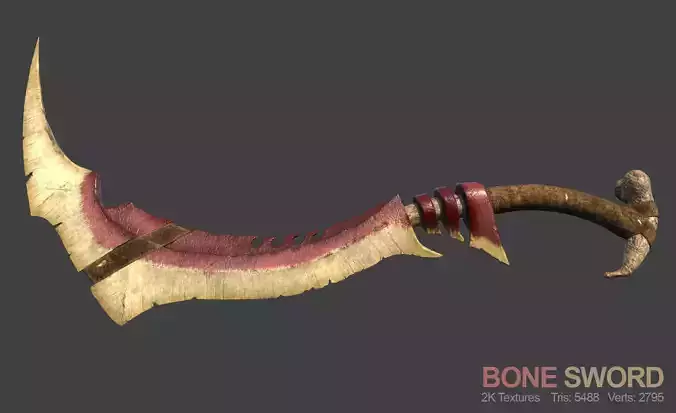 Bone Sword Low-poly 3D model