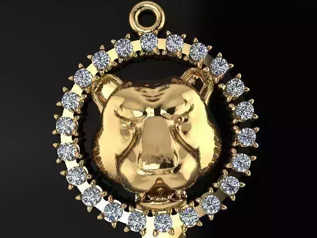 Pendant tiger with diamonds