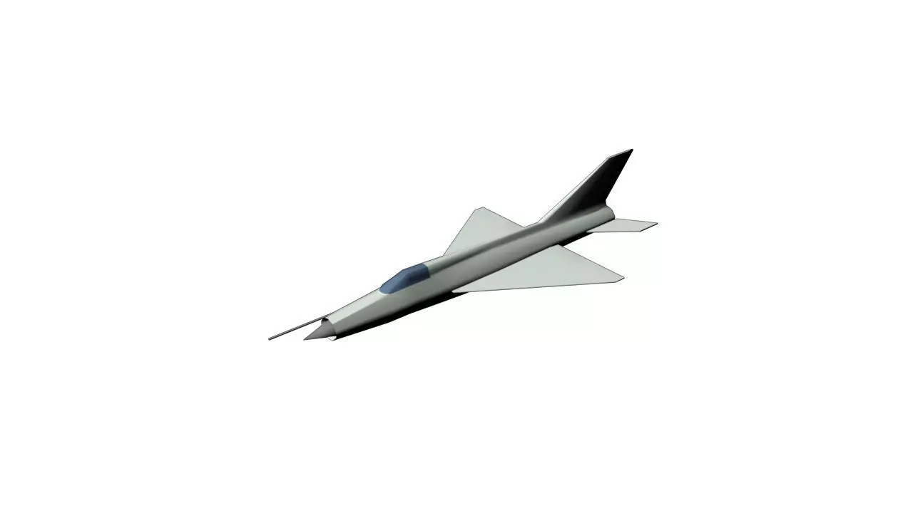 MiG-21 fighter jet Low-poly 3D model_0