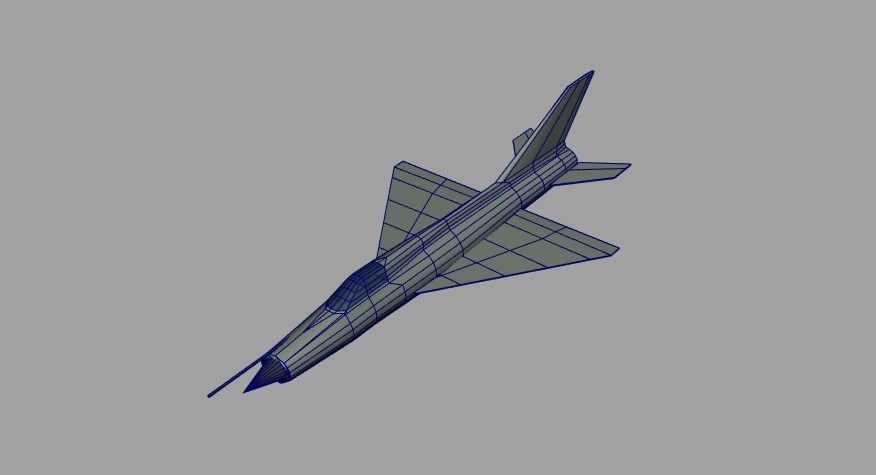 MiG-21 fighter jet Low-poly 3D model_2