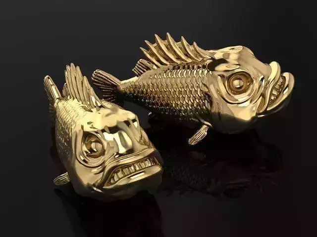Fish two gold figurines