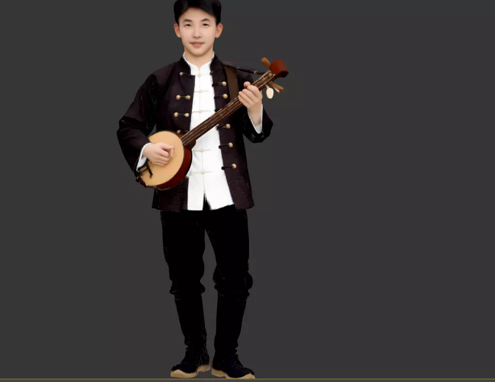 D006-The Boy Playing the Famous Ethnic Instrument Dongbula 3D model