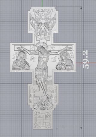 Cross wooden 3D print model_2