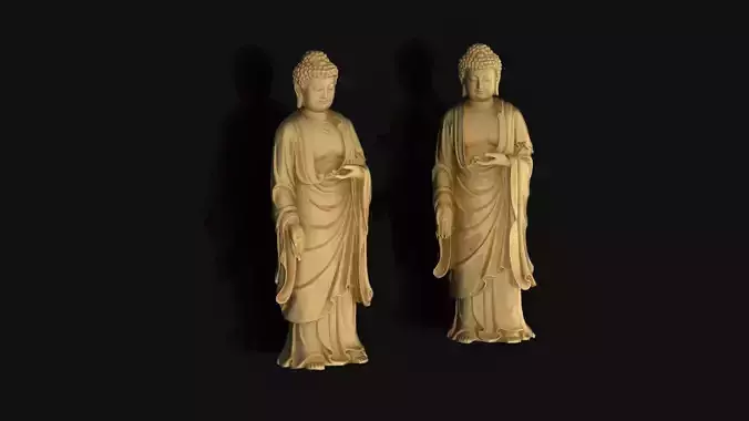 Buddha pair of statues 3D print model