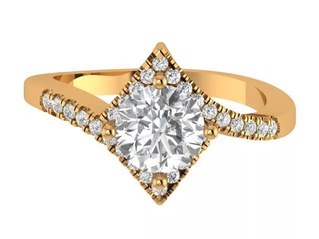 Round Solitaire Engagement Ring 3D print model