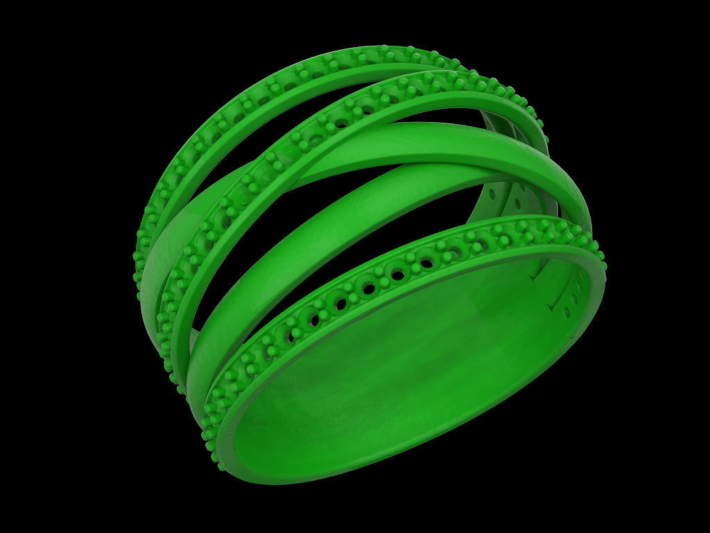 Multi band ring 3D print model_6