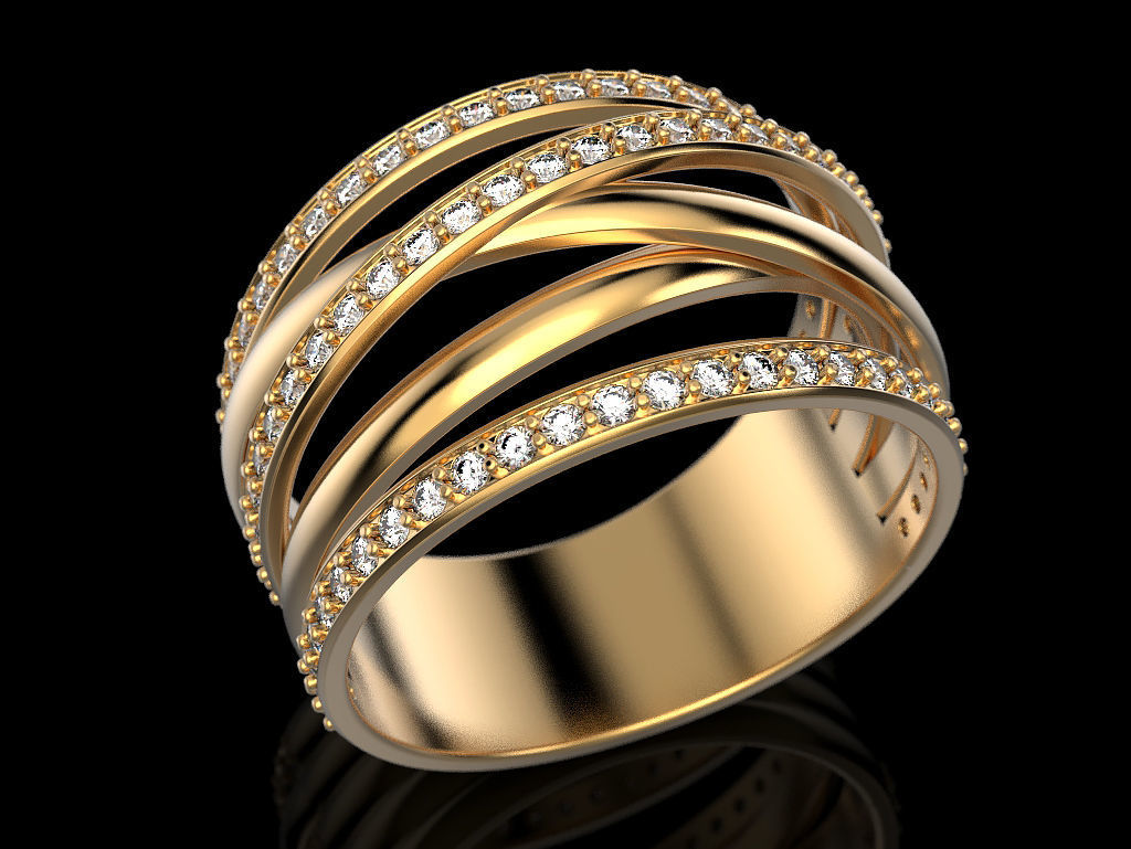 Multi band ring 3D print model_4