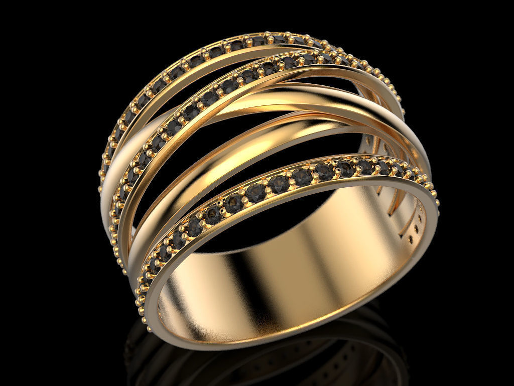 Multi band ring 3D print model_5