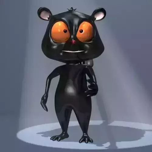 Black Lemur Character Low-poly 3D model