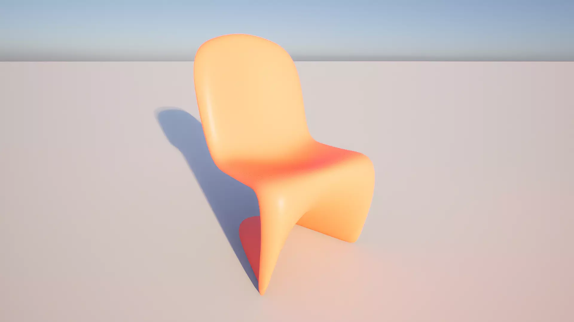 Modern S-Shaped Plastic Chair Low-poly 3D model