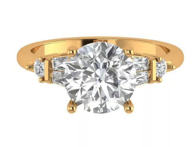 Round Solitaire Ring 3D print model