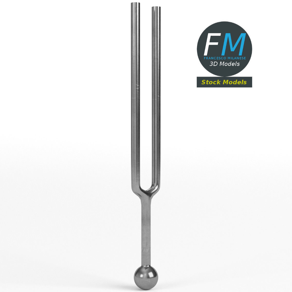 Diapason tuning fork 3D model_3