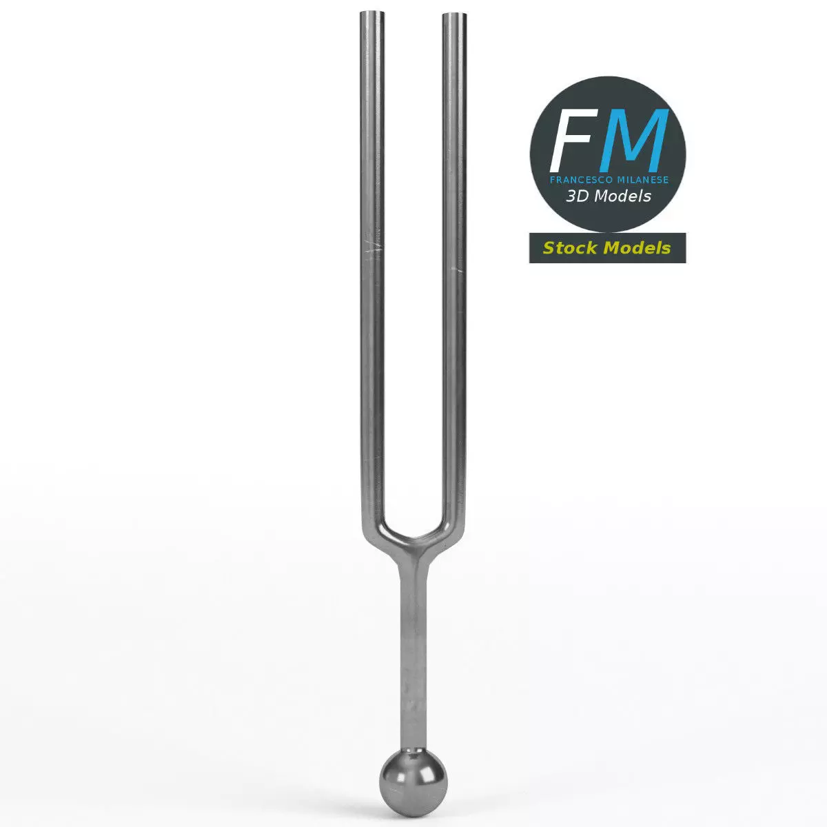 Diapason tuning fork 3D model_0