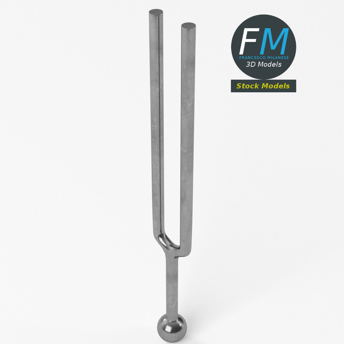 Diapason tuning fork 3D model_5
