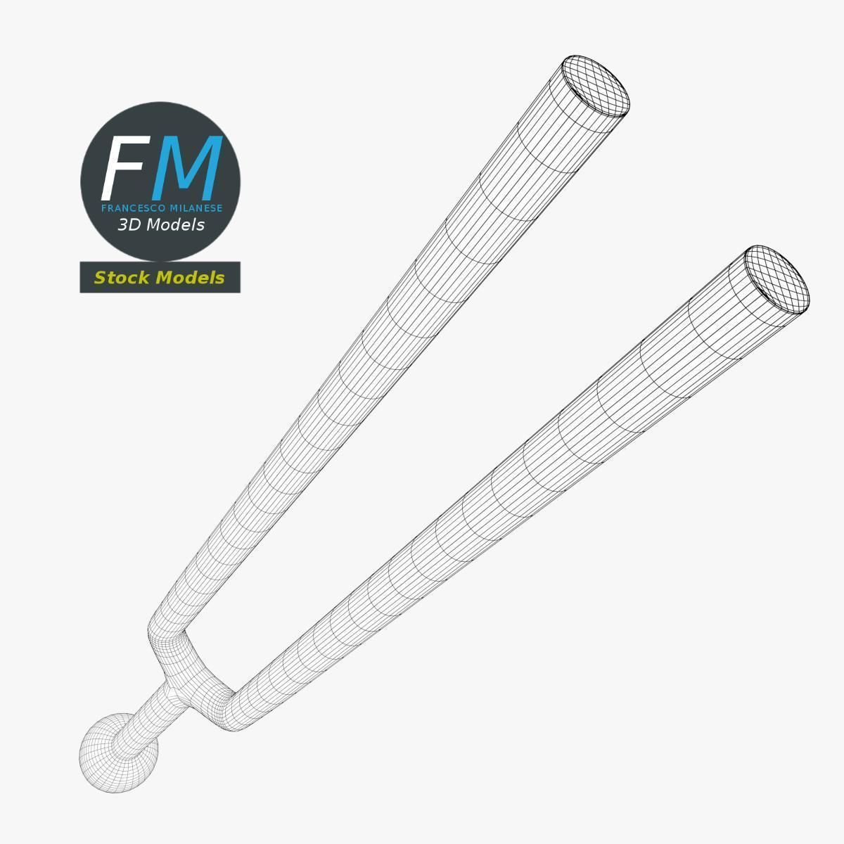 Diapason tuning fork 3D model_7