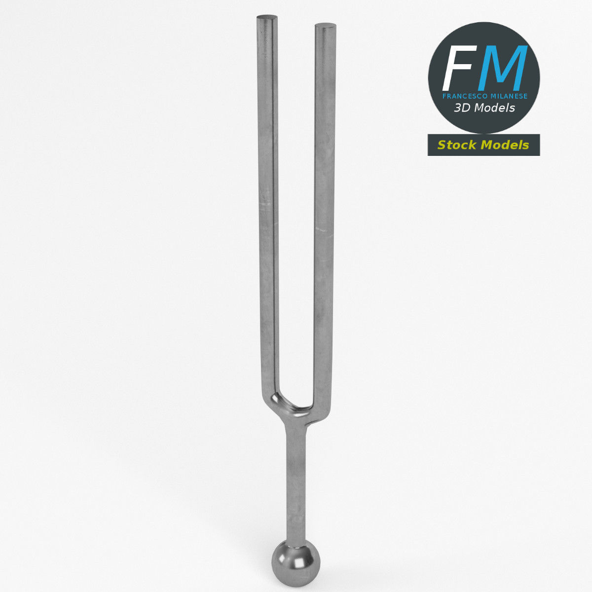 Diapason tuning fork 3D model_2