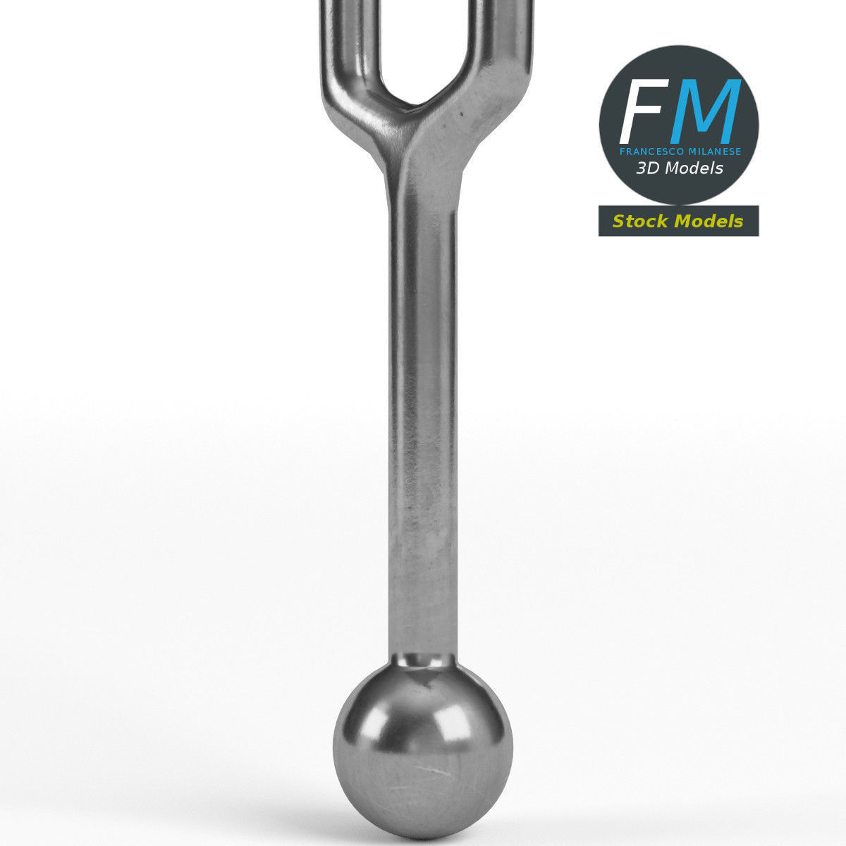 Diapason tuning fork 3D model_4