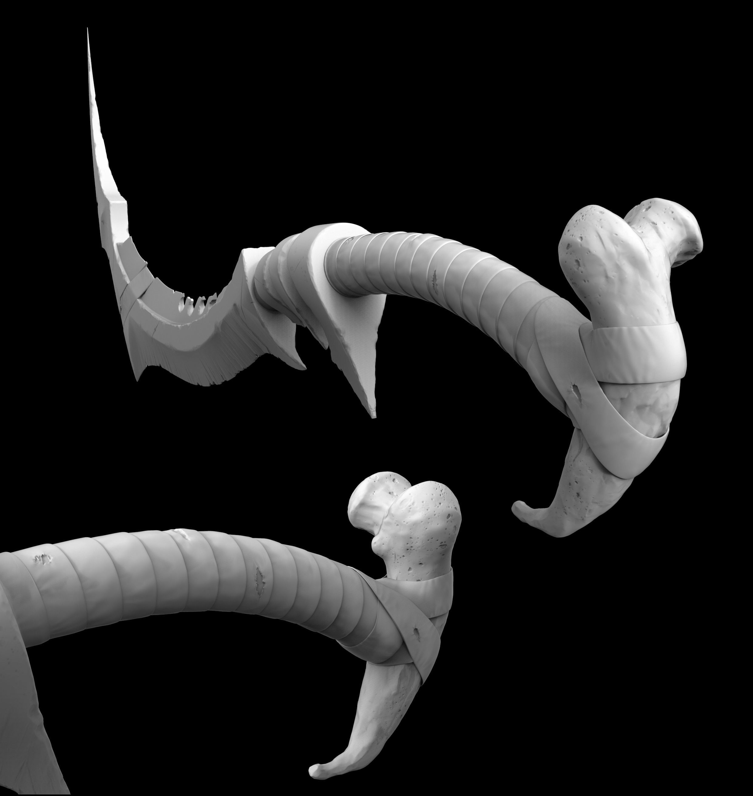 Ancient Bone Sword 3D print model_2