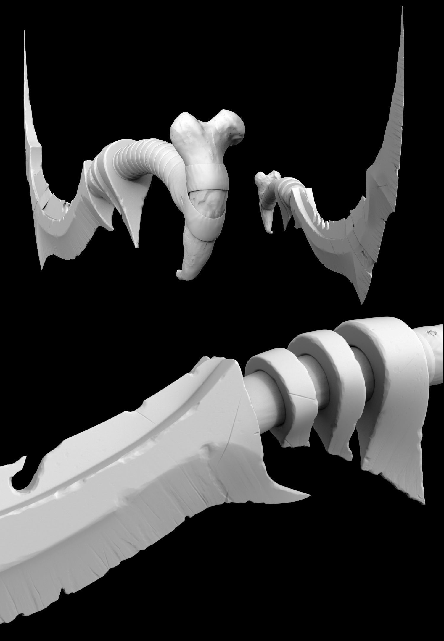 Ancient Bone Sword 3D print model_1