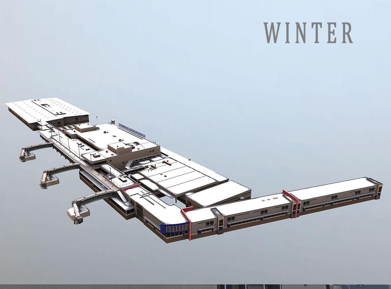 Airport Terminal Schonefeld EDDB  Low-poly 3D model_17